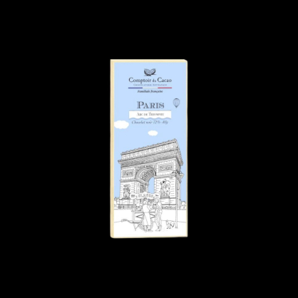 Tablette Arc de Triomphe noir 80g Comptoir du Cacao  Tablettes de chocolat