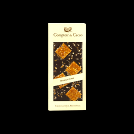 Tablette nougatine noir 90g Comptoir du Cacao  Tablettes de chocolat