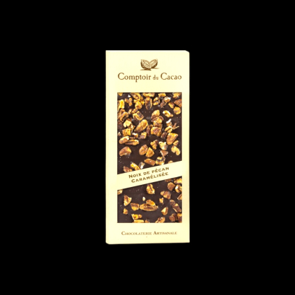 Tablette noix de pécan caramélisée 90g Comptoir du Cacao  Tablettes de chocolat
