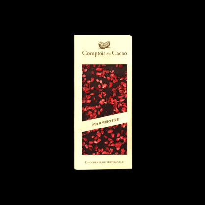 Tablette framboise noir 90g Comptoir du Cacao  Tablettes de chocolat