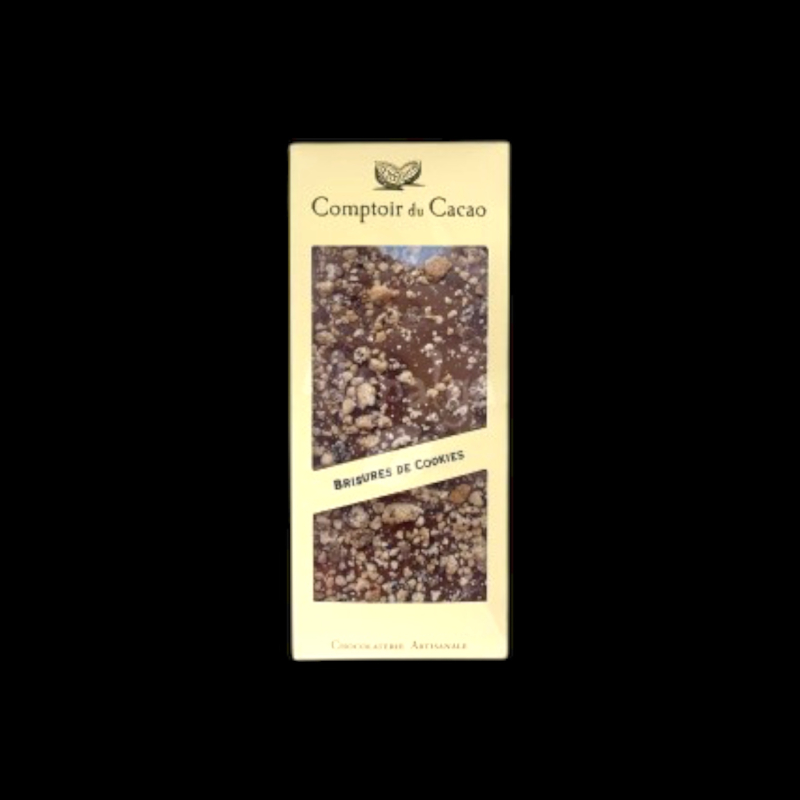 Tablette éclats de cookies lait 90g Comptoir du Cacao  Tablettes de chocolat