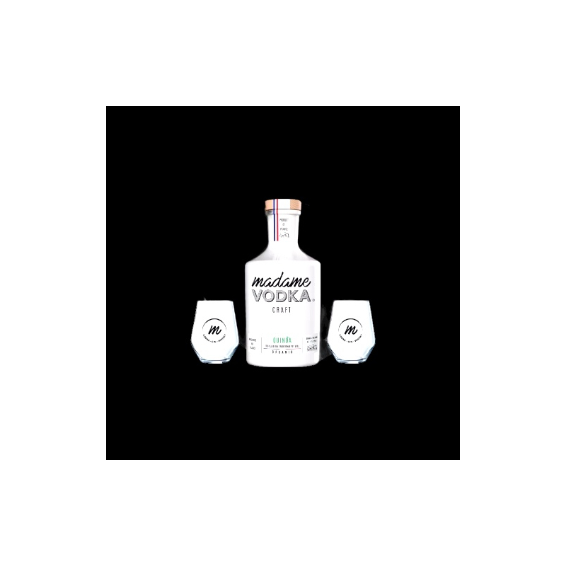 Coffret madame vodka + 2 verres Madame Monsieur  Cave à vodkas