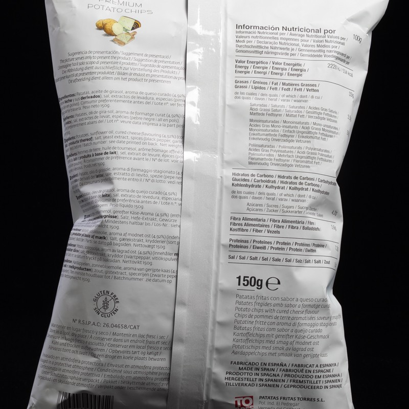 Chips au fromage manchego 150g Torres  Chips