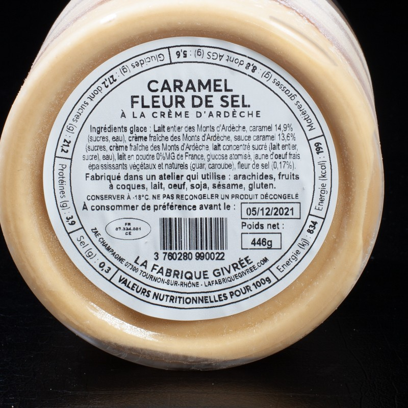 Glace caramel fleur de sel 500ml La Fabrique Givrée  Crème glacée