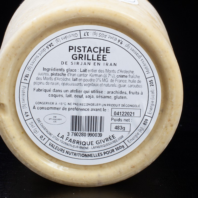 Glace pistache 500ml La Fabrique Givrée  Crème glacée