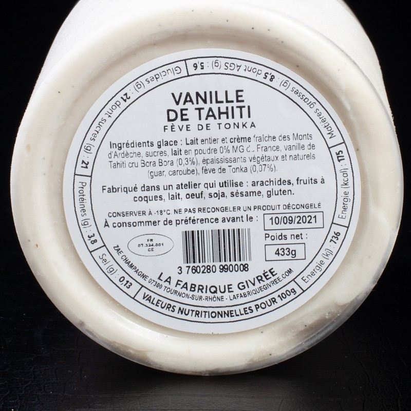 Glace vanille 500ml La Fabrique Givrée  Crème glacée