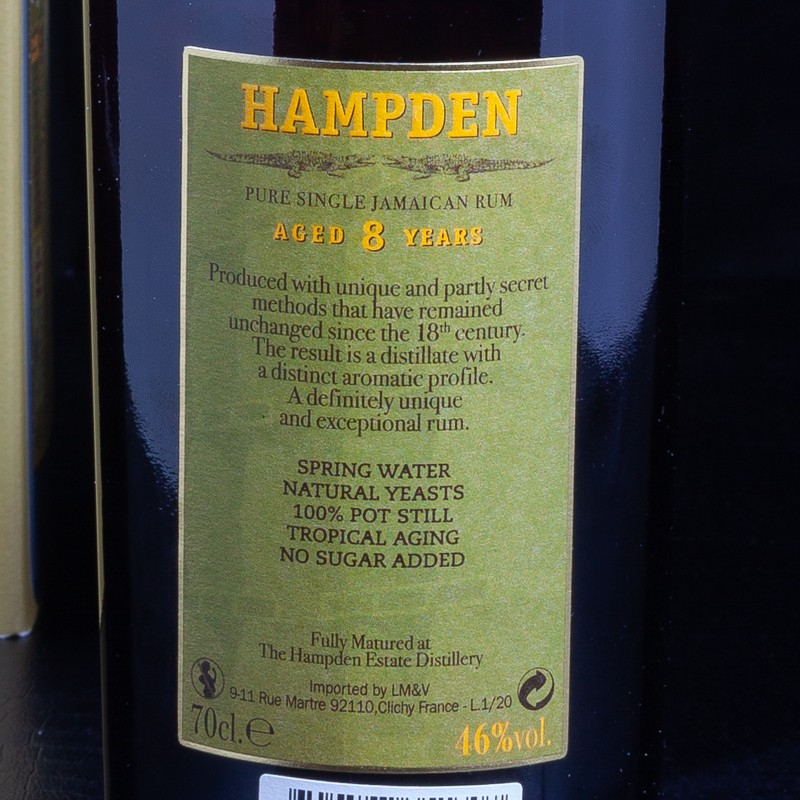 NSA - Rhum Jamaïcan Hampden Estate 8 Aged 46% 70cl  NSA