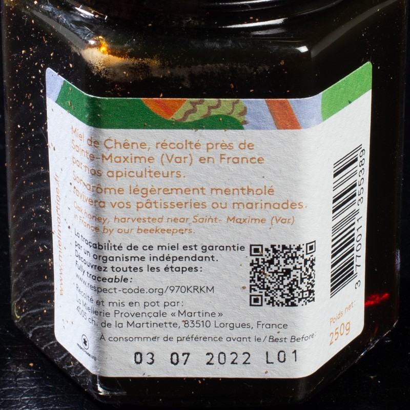 Miel de chêne Martine 250g  Miels
