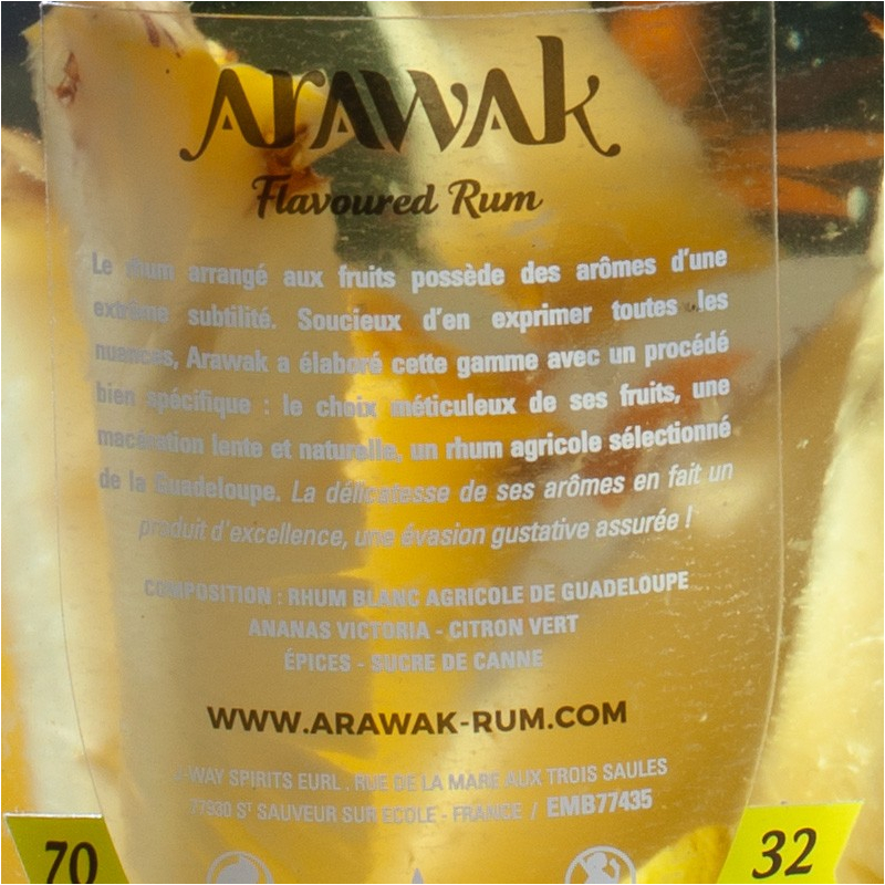 NSA - Rhum arrangé Ananas-Citron vert Arawak 32% 70cl  NSA
