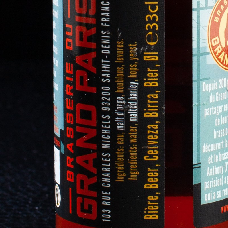 NSA - Bière Ambrée Porte Dorée 5.2% Brasserie du Grand Paris 33cl  NSA