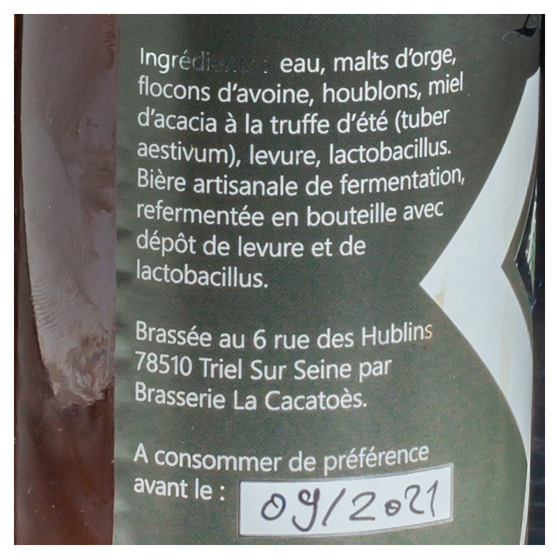 Bière Sour mielleuse truffée La Cacatoès 33cl  Bières sours