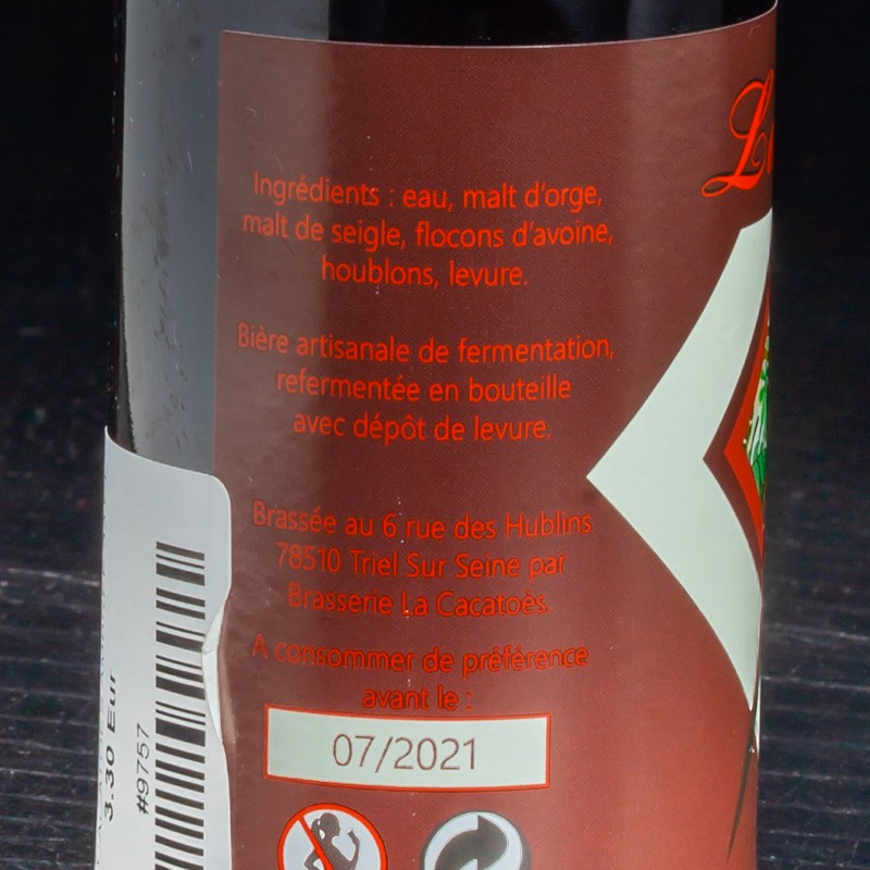 NSA - Bière brune La Cacatoès 33cl  NSA
