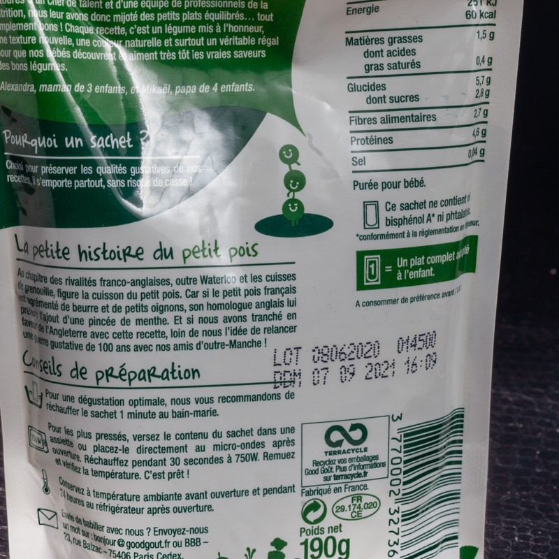 NPT - Petits pois et veau Good Goût  A NE PAS TOUCHER