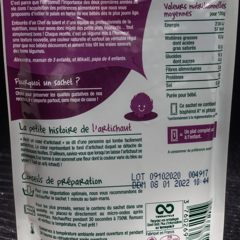 NPT - Artichauts panais pâtes parmesan Good Goût  A NE PAS TOUCHER
